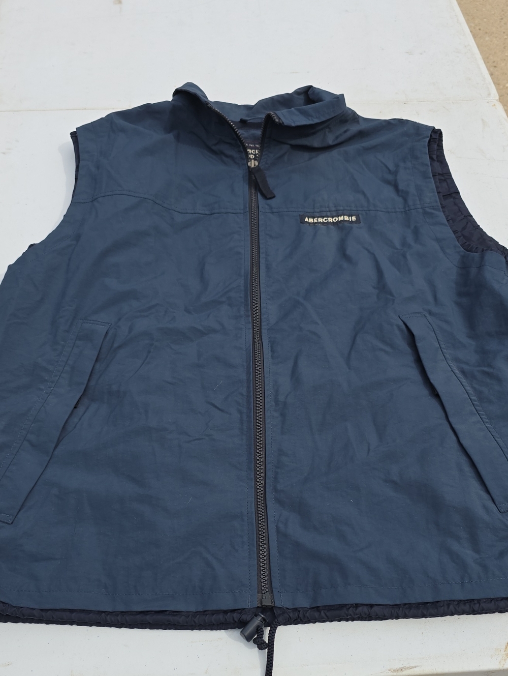 Abercrombie & Fitch Navy Men's Zip Front Vest